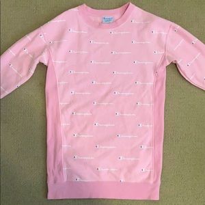 Pink reverse weave sweatshirt dress